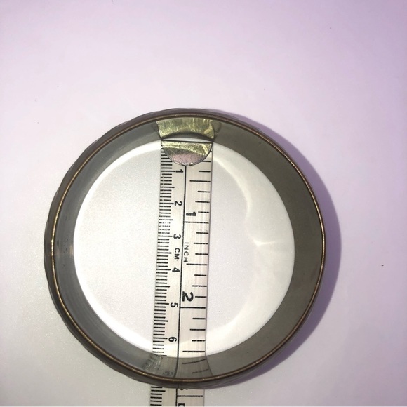 VTG Brass Wide Bangle Chevron Design 8” / 2.5” Diameter / 1” Width - Picture 5 of 6